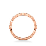 Artcarved Bridal Mounted with Side Stones Contemporary Anniversary Ring 14K Rose Gold & Blue Sapphire