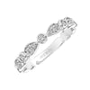 Artcarved Bridal Mounted with Side Stones Fashion Diamond Anniversary Band 18K White Gold