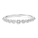 Artcarved Bridal Mounted with Side Stones Diamond Anniversary Band 14K White Gold