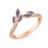 Artcarved Bridal Mounted with Side Stones Contemporary Anniversary Ring 14K Rose Gold & Blue Sapphire