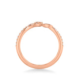 Artcarved Bridal Mounted with Side Stones Contemporary Anniversary Ring 14K Rose Gold & Blue Sapphire