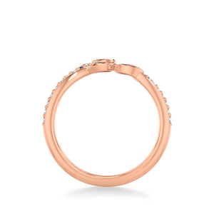 Artcarved Bridal Mounted with Side Stones Contemporary Anniversary Ring 14K Rose Gold & Blue Sapphire