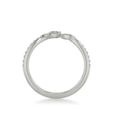 Artcarved Bridal Mounted with Side Stones Contemporary Anniversary Ring 14K White Gold & Blue Sapphire
