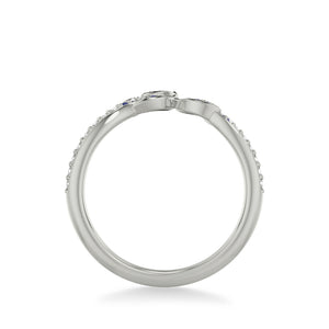 Artcarved Bridal Mounted with Side Stones Contemporary Anniversary Ring 14K White Gold & Blue Sapphire