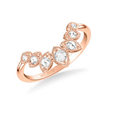 Artcarved Bridal Mounted with Side Stones Vintage Rose Goldcut Diamond Anniversary Band 18K Rose Gold