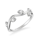 Artcarved Bridal Mounted with Side Stones Contemporary Rose Goldcut Diamond Anniversary Band 18K White Gold