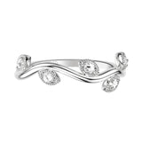 Artcarved Bridal Mounted with Side Stones Contemporary Rose Goldcut Diamond Anniversary Band 18K White Gold