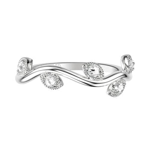 Artcarved Bridal Mounted with Side Stones Contemporary Rose Goldcut Diamond Anniversary Band 18K White Gold
