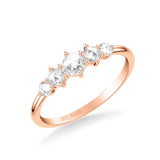 Artcarved Bridal Mounted with Side Stones Classic Rose Goldcut Diamond Anniversary Band 14K Rose Gold