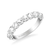 Artcarved Bridal Mounted with Side Stones Classic Rose Goldcut Diamond Anniversary Band 14K White Gold