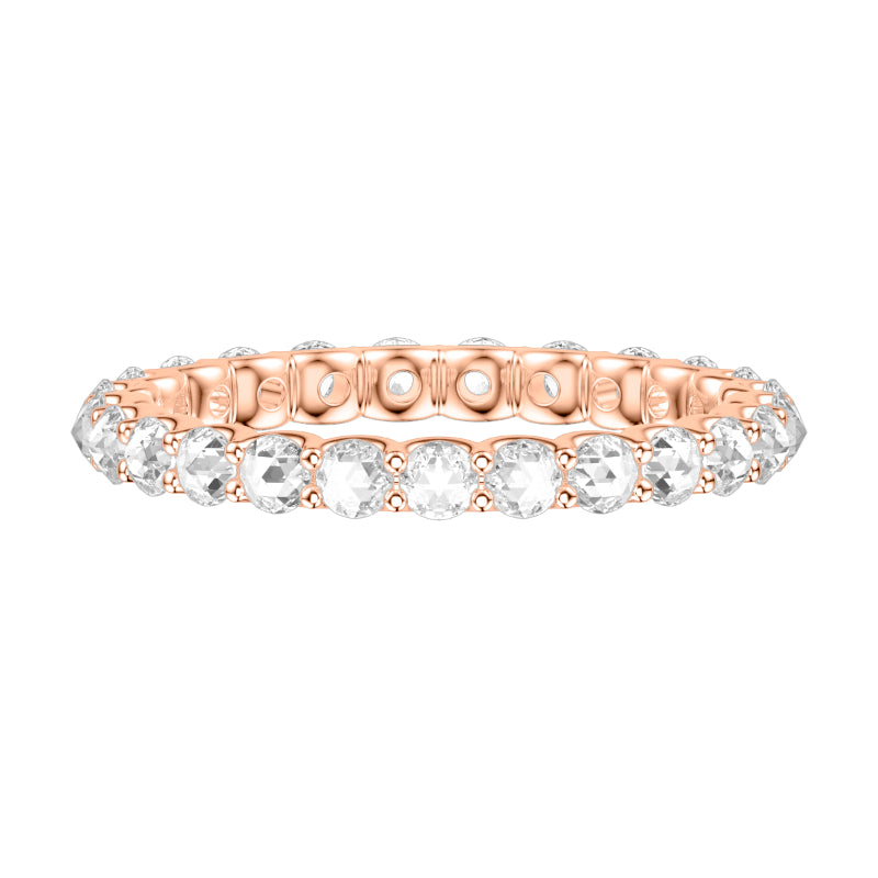 Artcarved Bridal Mounted with Side Stones Classic Rose Goldcut Diamond Anniversary Band 18K Rose Gold