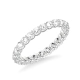 Artcarved Bridal Mounted with Side Stones Classic Rose Goldcut Diamond Anniversary Band 14K White Gold