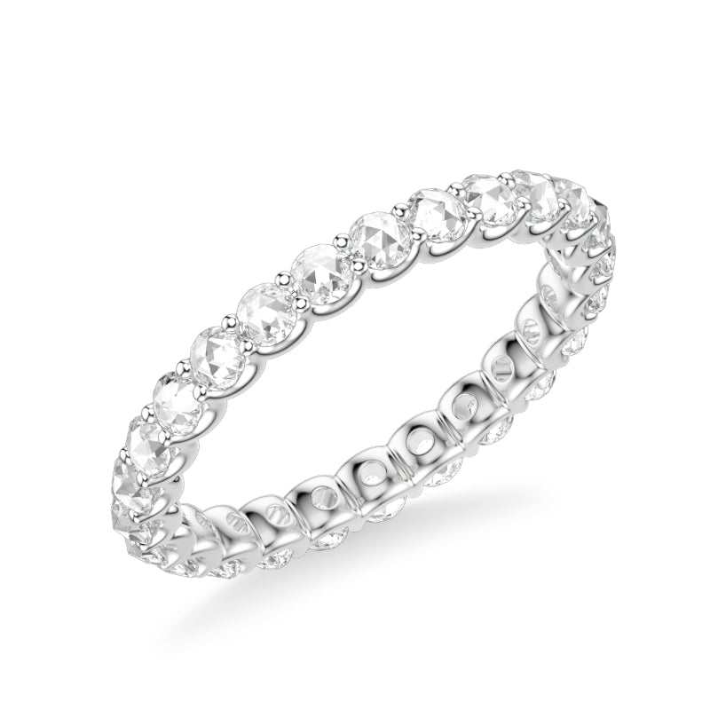 Artcarved Bridal Mounted with Side Stones Classic Rose Goldcut Diamond Anniversary Band 14K White Gold