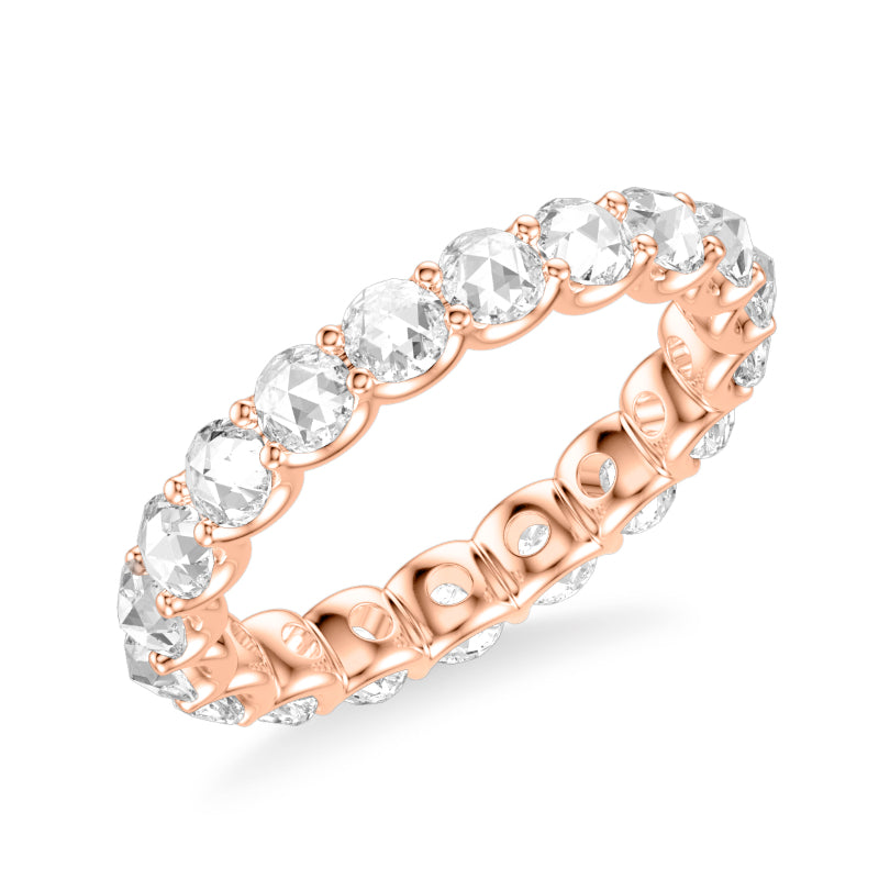 Artcarved Bridal Mounted with Side Stones Classic Rose Goldcut Diamond Anniversary Band 14K Rose Gold