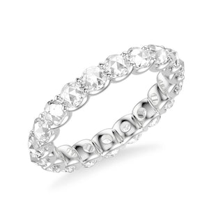 Artcarved Bridal Mounted with Side Stones Classic Rose Goldcut Diamond Anniversary Band 14K White Gold