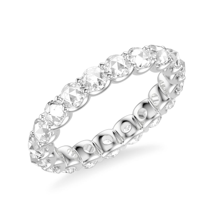 Artcarved Bridal Mounted with Side Stones Classic Rose Goldcut Diamond Anniversary Band 14K White Gold