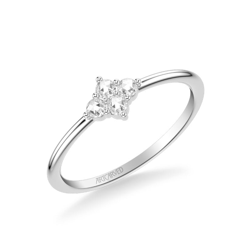 Artcarved Bridal Mounted with Side Stones Classic Rose Goldcut Diamond Anniversary Band 14K White Gold