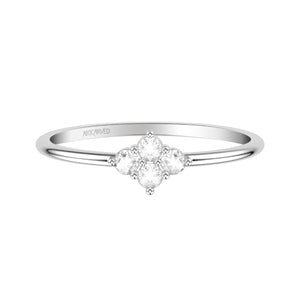 Artcarved Bridal Mounted with Side Stones Classic Rose Goldcut Diamond Anniversary Band 14K White Gold