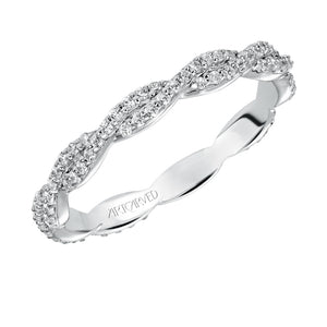 Artcarved Bridal Mounted with Side Stones Contemporary Eternity Diamond Anniversary Band 14K White Gold