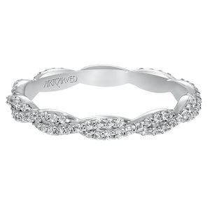Artcarved Bridal Mounted with Side Stones Contemporary Eternity Diamond Anniversary Band 14K White Gold