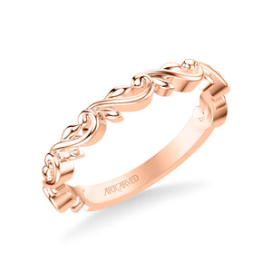 Artcarved Bridal Band No Stones Classic Lyric Anniversary Ring 18K Rose Gold