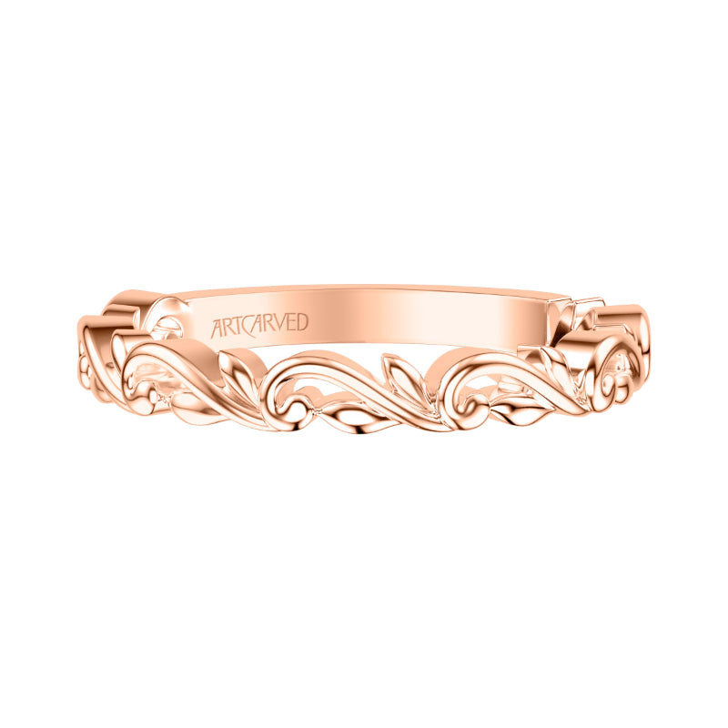 Artcarved Bridal Band No Stones Classic Lyric Anniversary Ring 14K Rose Gold