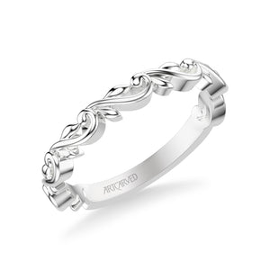 Artcarved Bridal Band No Stones Classic Lyric Anniversary Ring 14K White Gold