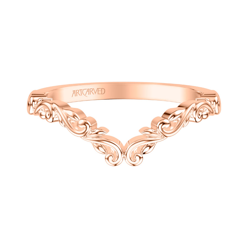 Artcarved Bridal Band No Stones Classic Lyric Anniversary Ring 14K Rose Gold