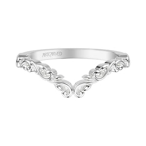 Artcarved Bridal Band No Stones Classic Lyric Anniversary Ring 14K White Gold