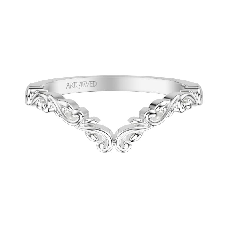 Artcarved Bridal Band No Stones Classic Lyric Anniversary Ring 14K White Gold