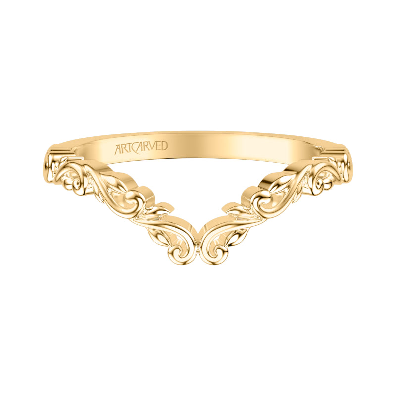 Artcarved Bridal Band No Stones Classic Lyric Anniversary Ring 14K Yellow Gold