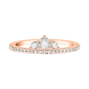 Artcarved Bridal Mounted with Side Stones Contempory Anniversary Band 14K Rose Gold