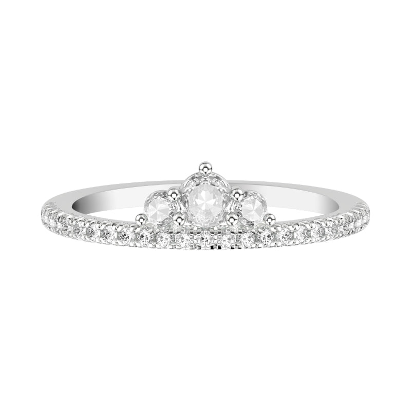 Artcarved Bridal Mounted with Side Stones Contempory Anniversary Band 14K White Gold