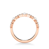 Artcarved Bridal Mounted with Side Stones Contemporary Diamond Anniversary Band 14K Rose Gold