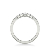 Artcarved Bridal Mounted with Side Stones Contemporary Rose Goldcut  Diamond Anniversary Band 14K White Gold