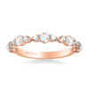Artcarved Bridal Mounted with Side Stones Contemporary Diamond Anniversary Band 14K Rose Gold