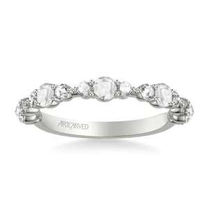 Artcarved Bridal Mounted with Side Stones Contemporary Diamond Anniversary Band 14K White Gold