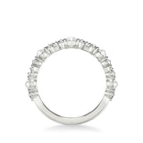 Artcarved Bridal Mounted with Side Stones Contemporary Diamond Anniversary Band 14K White Gold