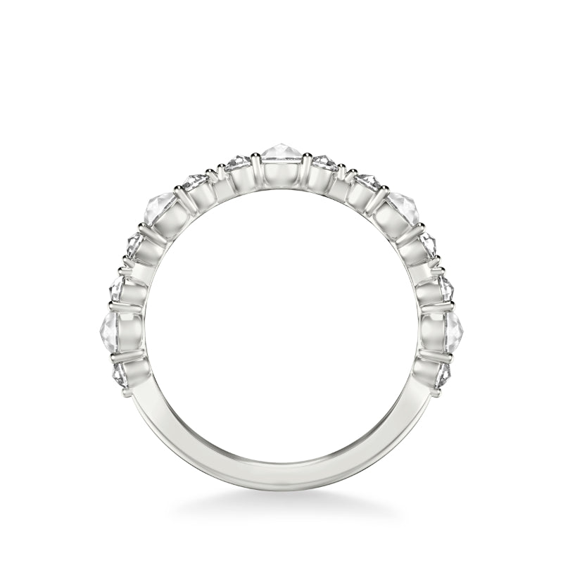 Artcarved Bridal Mounted with Side Stones Contemporary Diamond Anniversary Band 14K White Gold
