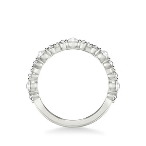 Artcarved Bridal Mounted with Side Stones Contemporary Diamond Anniversary Band 14K White Gold