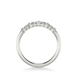 Artcarved Bridal Mounted with Side Stones Contemporary Diamond Anniversary Band 14K White Gold