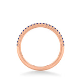 Artcarved Bridal Mounted with Side Stones Classic Anniversary Band 14K Rose Gold & Blue Sapphire