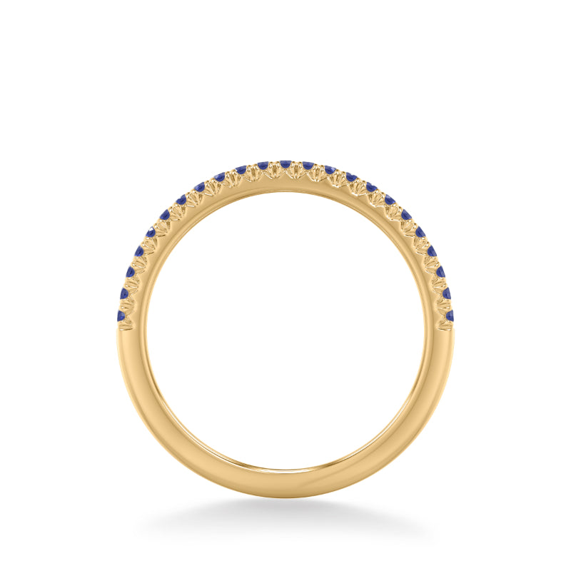 Artcarved Bridal Mounted with Side Stones Classic Anniversary Band 18K Yellow Gold & Blue Sapphire