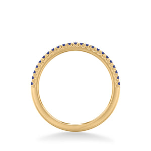 Artcarved Bridal Mounted with Side Stones Classic Anniversary Band 18K Yellow Gold & Blue Sapphire