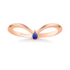 Artcarved Bridal Mounted with Side Stones Contemporary Anniversary Band 18K Rose Gold & Blue Sapphire