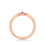 Artcarved Bridal Mounted with Side Stones Contemporary Anniversary Band 14K Rose Gold & Blue Sapphire