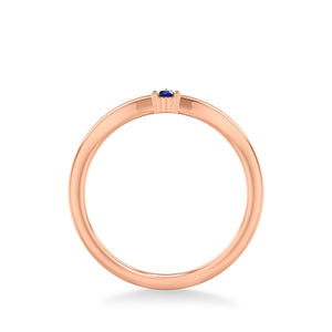 Artcarved Bridal Mounted with Side Stones Contemporary Anniversary Band 14K Rose Gold & Blue Sapphire