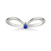 Artcarved Bridal Mounted with Side Stones Contemporary Anniversary Band 14K White Gold & Blue Sapphire