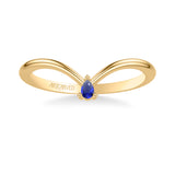 Artcarved Bridal Mounted with Side Stones Contemporary Anniversary Band 18K Yellow Gold & Blue Sapphire