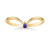 Artcarved Bridal Mounted with Side Stones Contemporary Anniversary Band 18K Yellow Gold & Blue Sapphire